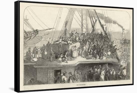 Departure of an Emigrant Ship from Liverpool for America-null-Framed Stretched Canvas