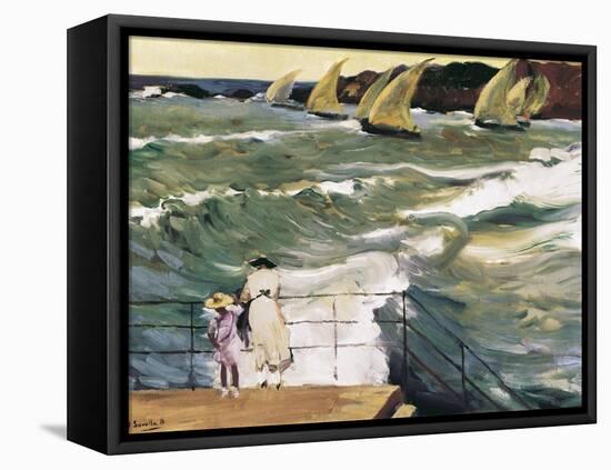 Departure of Boats-Joaquín Sorolla y Bastida-Framed Stretched Canvas