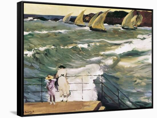Departure of Boats-Joaquín Sorolla y Bastida-Framed Stretched Canvas
