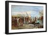 Departure of Columbus' First Expedition from Palos, Spain, c.1492-null-Framed Giclee Print