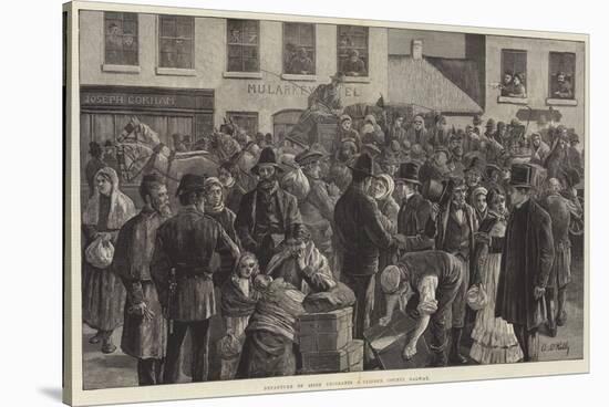 Departure of Irish Emigrants at Clifden, County Galway-Aloysius O'Kelly-Stretched Canvas