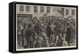 Departure of Irish Emigrants at Clifden, County Galway-Aloysius O'Kelly-Framed Stretched Canvas