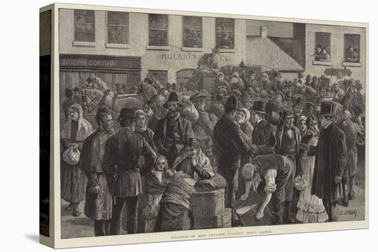 Departure of Irish Emigrants at Clifden, County Galway-Aloysius O'Kelly-Stretched Canvas