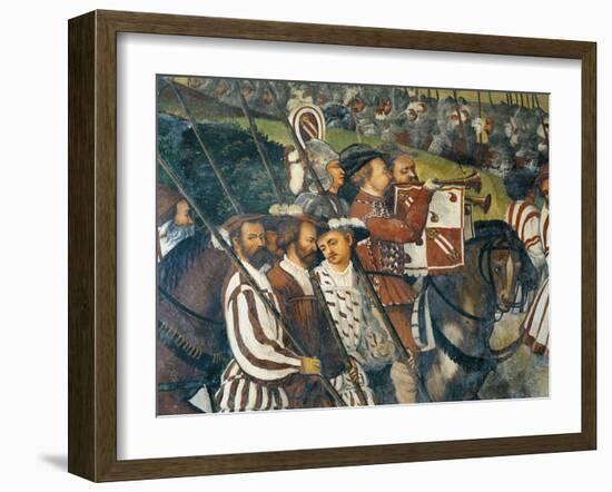 Departure of King Christian of Denmark from Malpaga Castle Accompanied by Bartolomeo Colleoni-Marcello Fogolino-Framed Giclee Print