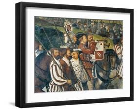 Departure of King Christian of Denmark from Malpaga Castle Accompanied by Bartolomeo Colleoni-Marcello Fogolino-Framed Giclee Print