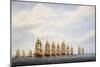 Departure of Squadron of Nine Ships-null-Mounted Giclee Print