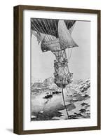 Departure of the Andree Balloon Expedition to the North Pole, Spitzbergen, 1897-null-Framed Giclee Print
