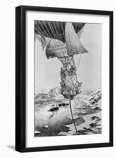 Departure of the Andree Balloon Expedition to the North Pole, Spitzbergen, 1897-null-Framed Giclee Print