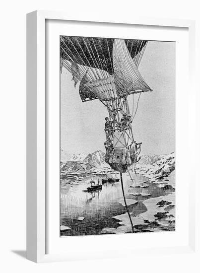 Departure of the Andree Balloon Expedition to the North Pole, Spitzbergen, 1897-null-Framed Giclee Print