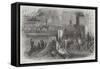 Departure of the Army Works Corps from London-Bridge, for the Crimea-null-Framed Stretched Canvas