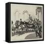 Departure of the Bride and Bridegroom from Osborne, Parting Cheers-null-Framed Stretched Canvas