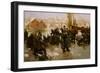 Departure of the Fishing Fleet, Boulogne, 1891 (Oil on Canvas)-Albert Chevallier Tayler-Framed Giclee Print