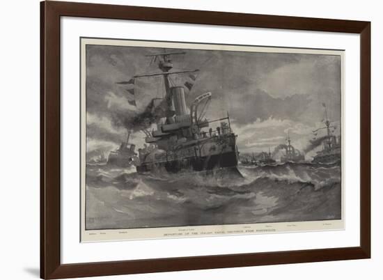 Departure of the Italian Naval Squadron from Portsmouth-null-Framed Giclee Print