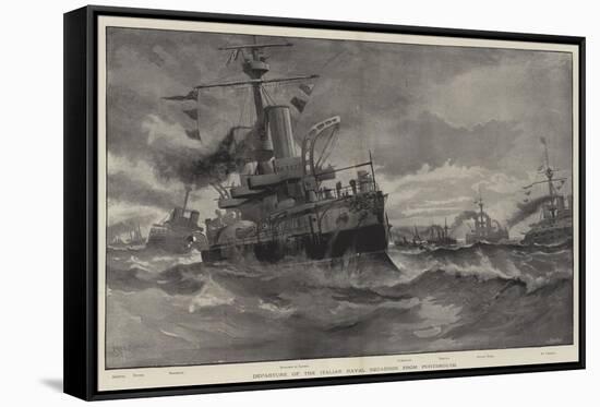 Departure of the Italian Naval Squadron from Portsmouth-null-Framed Stretched Canvas