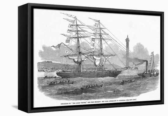 Departure of 'The Lizzie Webber', the First Emigrant Ship from Sunderland to Australia-null-Framed Stretched Canvas