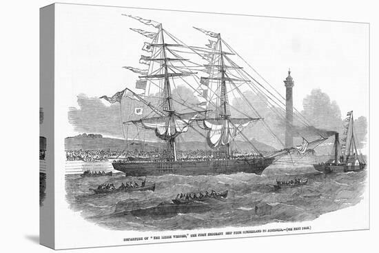 Departure of 'The Lizzie Webber', the First Emigrant Ship from Sunderland to Australia-null-Stretched Canvas