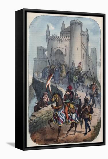 Departure of the Lombards for the First Crusade-Stefano Bianchetti-Framed Stretched Canvas