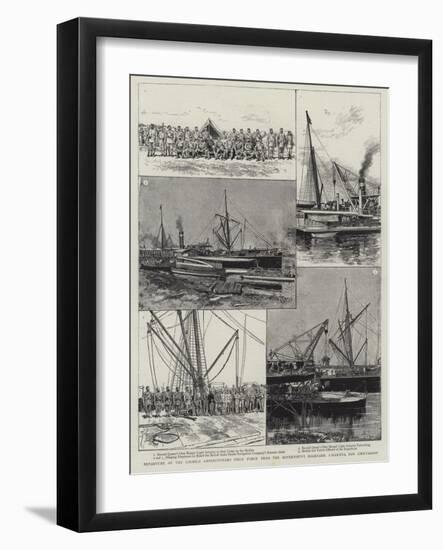 Departure of the Looshai Expeditionary Field Force from the Government Dockyard-Adrien Emmanuel Marie-Framed Giclee Print