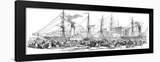 Departure of the 'Nimrod' and 'Athlone' Steamers-null-Framed Art Print