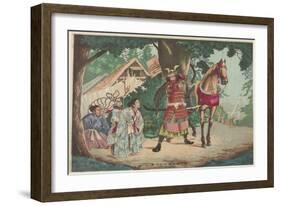 Departure of the Warrior Kusunoki at the Sakurai Station, C. 1880-1899-Kobayashi Kiyochika-Framed Giclee Print