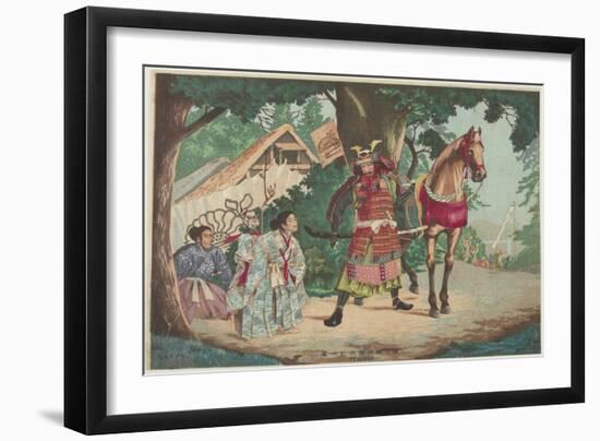 Departure of the Warrior Kusunoki at the Sakurai Station, C. 1880-1899-Kobayashi Kiyochika-Framed Giclee Print