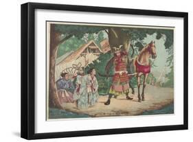 Departure of the Warrior Kusunoki at the Sakurai Station, C. 1880-1899-Kobayashi Kiyochika-Framed Giclee Print