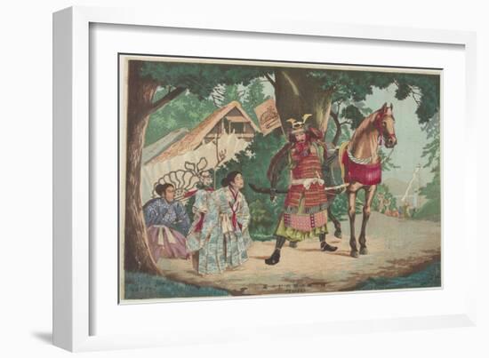 Departure of the Warrior Kusunoki at the Sakurai Station, C. 1880-1899-Kobayashi Kiyochika-Framed Giclee Print