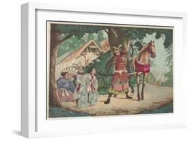 Departure of the Warrior Kusunoki at the Sakurai Station, C. 1880-1899-Kobayashi Kiyochika-Framed Giclee Print