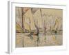 Departure of Tuna Boats at Groix (W/C on Paper)-Paul Signac-Framed Giclee Print