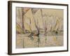 Departure of Tuna Boats at Groix (W/C on Paper)-Paul Signac-Framed Giclee Print