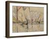 Departure of Tuna Boats at Groix (W/C on Paper)-Paul Signac-Framed Giclee Print