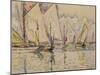 Departure of Tuna Boats at Groix (W/C on Paper)-Paul Signac-Mounted Giclee Print