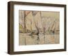 Departure of Tuna Boats at Groix (W/C on Paper)-Paul Signac-Framed Premium Giclee Print