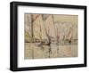 Departure of Tuna Boats at Groix (W/C on Paper)-Paul Signac-Framed Premium Giclee Print