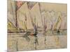 Departure of Tuna Boats at Groix (W/C on Paper)-Paul Signac-Mounted Giclee Print