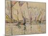 Departure of Tuna Boats at Groix (W/C on Paper)-Paul Signac-Mounted Premium Giclee Print