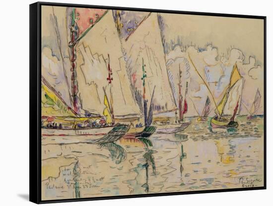 Departure of Tuna Boats at Groix (W/C on Paper)-Paul Signac-Framed Stretched Canvas