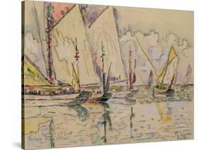 Departure of Tuna Boats at Groix (W/C on Paper)-Paul Signac-Stretched Canvas