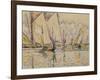 Departure of Tuna Boats at Groix (W/C on Paper)-Paul Signac-Framed Giclee Print