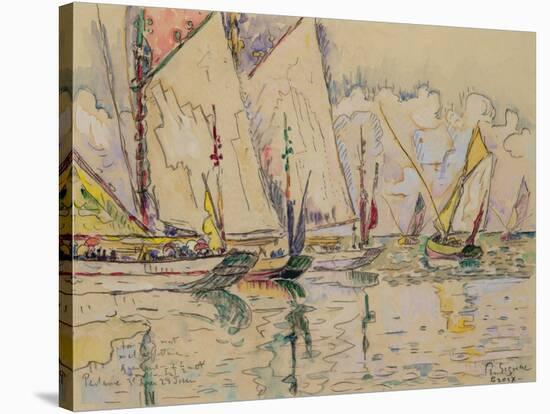 Departure of Tuna Boats at Groix (W/C on Paper)-Paul Signac-Stretched Canvas