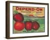 Depend On Apple Label - Yakima, WA-Lantern Press-Framed Art Print