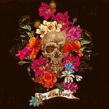 Skull and Flowers Day of the Dead-depiano-Art Print