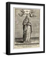 Depicted Showing the Infant Jesus a Single Rose-Hieronymus Wierix-Framed Art Print