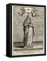 Depicted Showing the Infant Jesus a Single Rose-Hieronymus Wierix-Framed Stretched Canvas