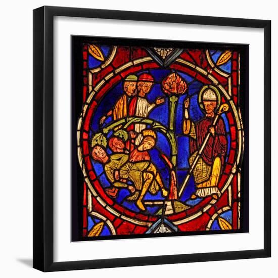 Depicting St Martin - and the Miracle of the Pine Tree (Ex Varennes-Jarcy - Originally from the…-null-Framed Giclee Print