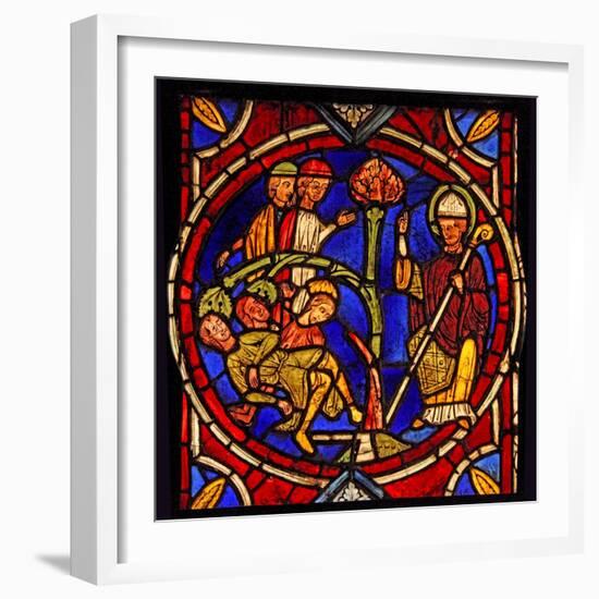 Depicting St Martin - and the Miracle of the Pine Tree (Ex Varennes-Jarcy - Originally from the…-null-Framed Giclee Print