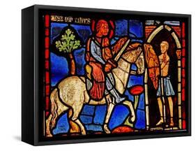 Depicting St Martin Dividing His Cloak (Ex Varennes-Jarcy - Originally from the Abbey De Gercy)-null-Framed Stretched Canvas