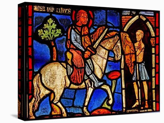 Depicting St Martin Dividing His Cloak (Ex Varennes-Jarcy - Originally from the Abbey De Gercy)-null-Stretched Canvas