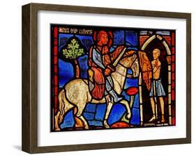 Depicting St Martin Dividing His Cloak (Ex Varennes-Jarcy - Originally from the Abbey De Gercy)-null-Framed Giclee Print