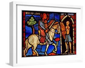 Depicting St Martin Dividing His Cloak (Ex Varennes-Jarcy - Originally from the Abbey De Gercy)-null-Framed Giclee Print